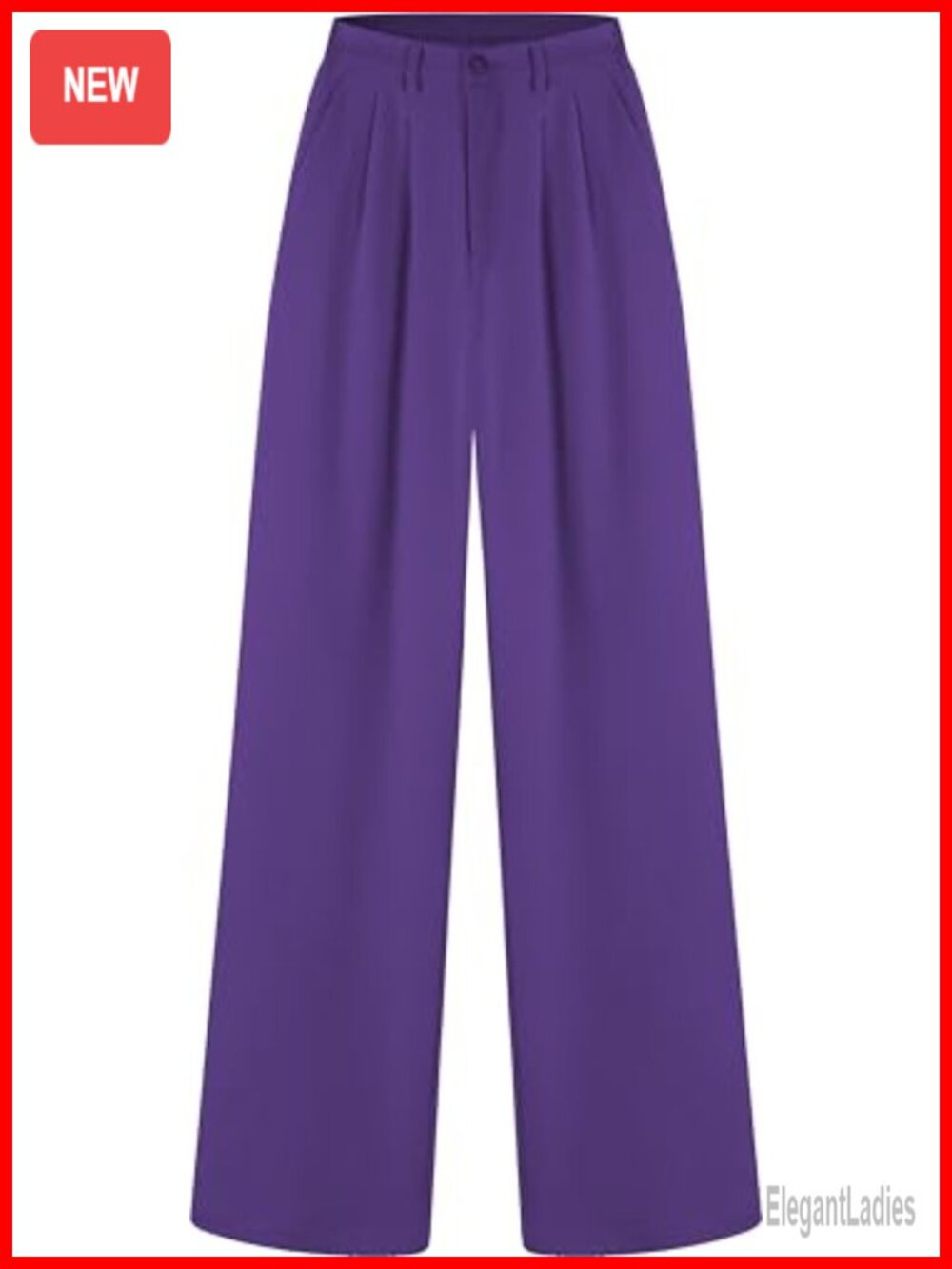 High Waist Straight Leg Work Dress Pants Pleated Slant Pockets